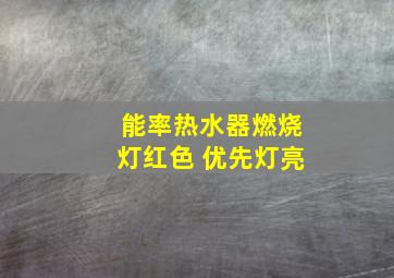 能率热水器燃烧灯红色 优先灯亮